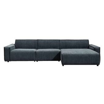 Leen Bakker UMIX hoeksalon Brooklyn traagschuim - hoek rechts - blauw - Leen Bakker aanbieding