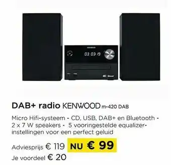 Molecule Dab+ radio kenwood m-420 dab aanbieding