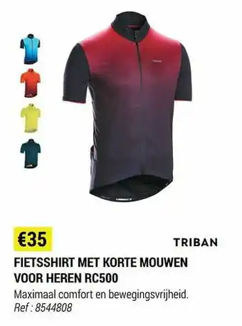 Decathlon Fietsshirt met korte mouwen voor heren rc500 aanbieding