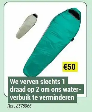 Decathlon We verven slechts 1 draad op 2 om ons waterverbuik te verminderen aanbieding