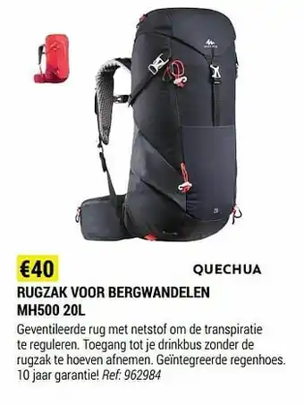 Decathlon Rugzak voor bergwandelen mh500 aanbieding