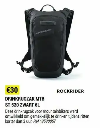 Decathlon Drinkrugzak mtb st 520 zwart aanbieding