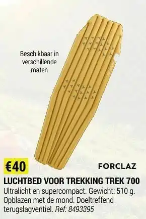 Decathlon Luchtbed voor trekking trek 700 aanbieding