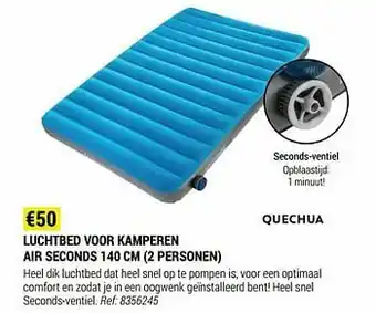 Decathlon Luchtbed voor kamperen air seconds aanbieding