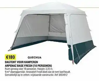 Decathlon Dagtent voor kamperen arpenaz base fresh aanbieding