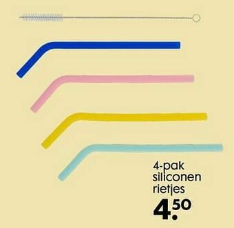 4-pak siliconen rietjes