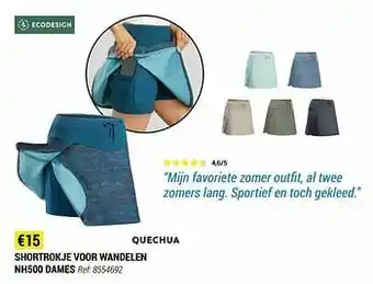 Decathlon Shortrokje voor wandelen nh500 dames aanbieding