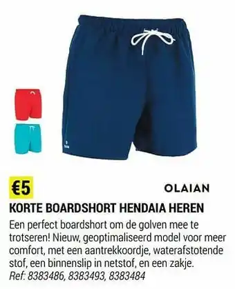 Decathlon Korte boardshort hendaia heren aanbieding