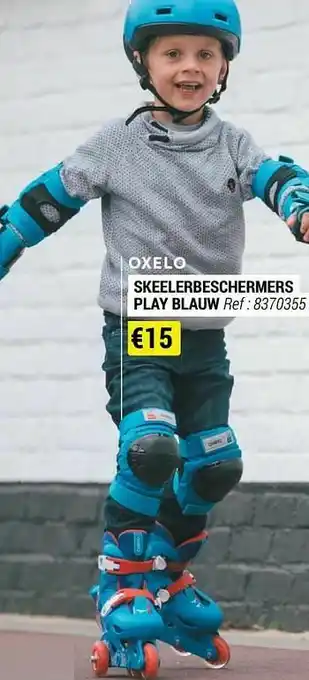 Decathlon Skeelerbeschermers play blauw aanbieding