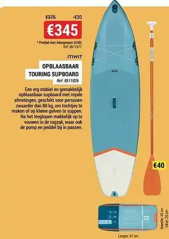 Decathlon Opblaasbaar touring supboard aanbieding
