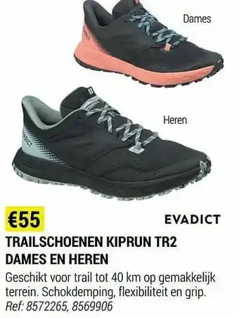 Decathlon Trailschoenen kiprun tr2 dames en heren aanbieding