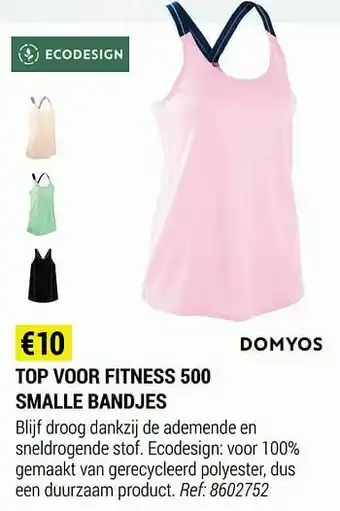 Decathlon Top voor fitness 500 smalle bandjes aanbieding