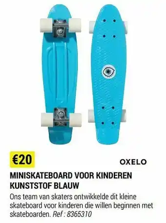 Decathlon Miniskateboard voor kinderen kunststof blauw aanbieding