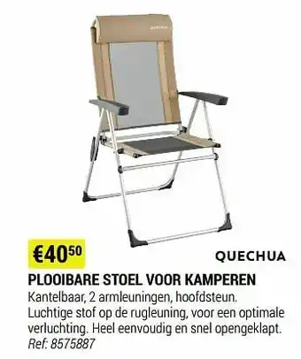 Plooibare stoel voor kamperen