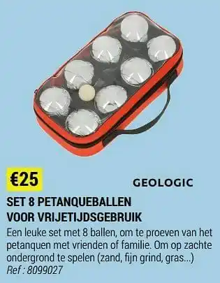 Decathlon Set 8 petanqueballen voor vrijetijdsgebruik aanbieding