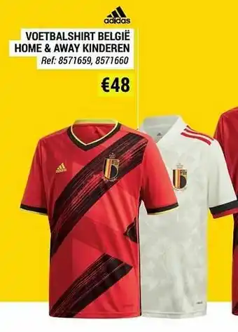 Decathlon Voetbalshirt belgië home + away kinderen aanbieding