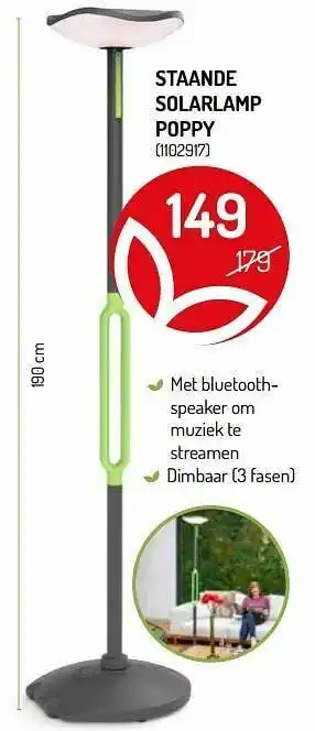 Staande solarlamp poppy