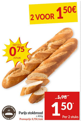Intermarché Parijs Stokbrood 2 Stuks aanbieding