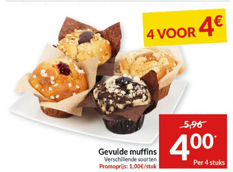 Intermarché Gevulde Muffins 4 Stuks aanbieding