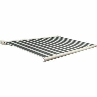 Brico Domasol zonnetent elektrisch met afstandsbediening ’Factor 20-C’ groen/wit smalle strepen 400 x 250 cm aanbieding