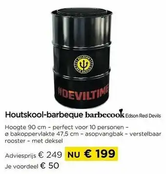 Molecule Houtskool-barbeque barbecook edson red devils aanbieding