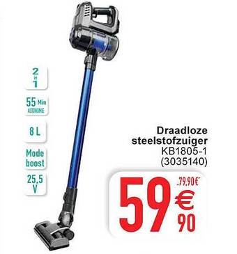 Cora Draadloze Steelstofzuiger aanbieding
