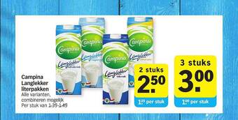 Albert Heijn Campina Langlekker Literpakken aanbieding