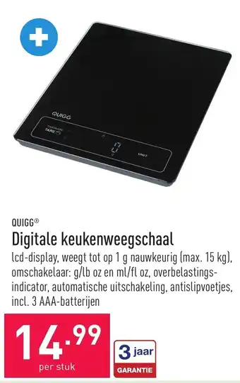 ALDI Quigg Digitale keukenweegschaal aanbieding