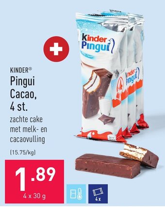 ALDI Kinder Pingui Cacao, 4 st. aanbieding