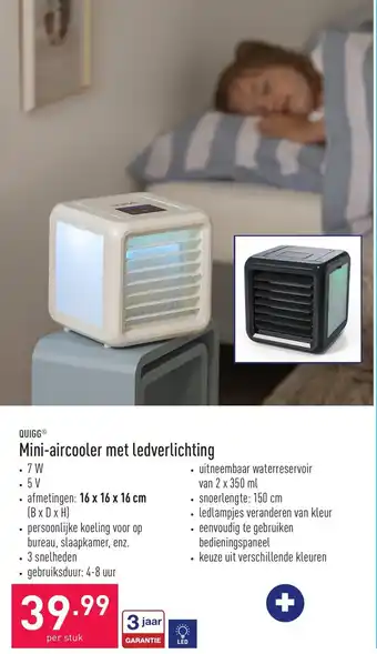 ALDI Quigg Mini-aircooler met ledverlichting aanbieding