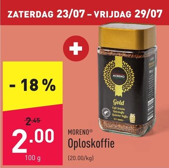 ALDI Moreno oploskoffie 100g aanbieding