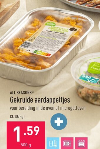 ALDI All seasons gekruide aardappeltjes 500g aanbieding