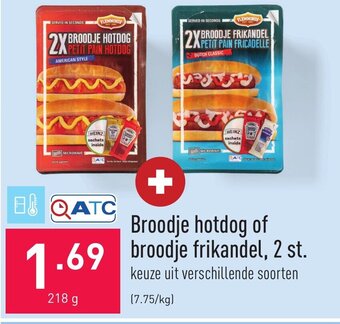 ALDI Broodje hotdog of broodje frikandel, 2 st 218g aanbieding