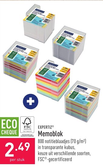 ALDI Expertiz memoblok aanbieding