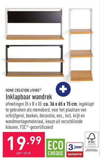 ALDI Home creation living inklapbaar wandrek aanbieding