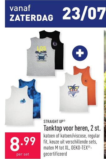 Straight up tanktop voor heren, 2 st.