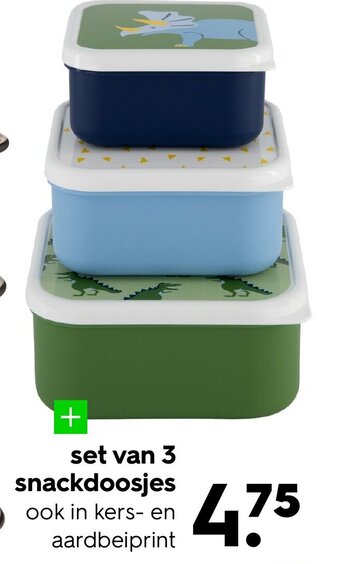 HEMA Set van 3 snackdoosjes aanbieding