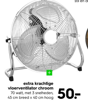 HEMA Extra krachtige vloerventilator chroom aanbieding