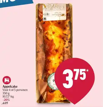 Appelcake voor 4 of 5 personen, 350 g
