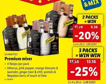 Lidl Schweppes Premium Mixer aanbieding