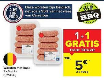 Carrefour Worsten Met Kaas aanbieding