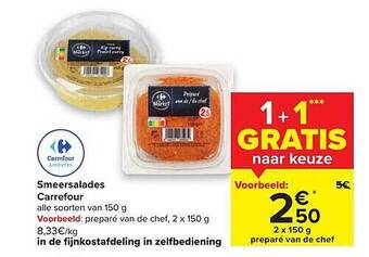 Carrefour Smeersalades aanbieding