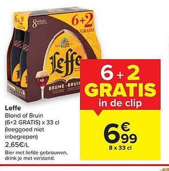 Carrefour Leffe Blond Of Bruin aanbieding