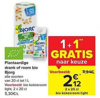 Plantaardige Drank Of Room Bio Bjorg