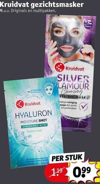 Kruidvat Kruidvat Gezichtsmasker aanbieding