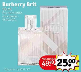 Kruidvat Burberry Brit 50 Ml Eau De Toilette Voor Dames aanbieding