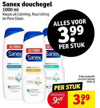 Kruidvat Sanex Douchegel 1000 Ml aanbieding