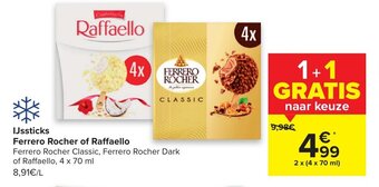Carrefour IJssticks Ferrero Rocher of Raffaello aanbieding