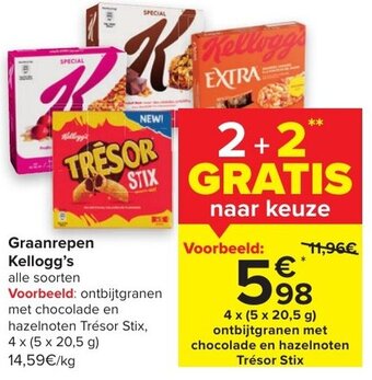 Carrefour Graanrepen Kellogg's aanbieding
