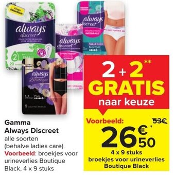 Carrefour Gamma Always Discreet aanbieding